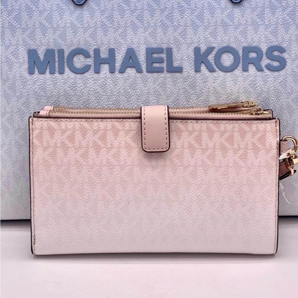 MICHAEL KORS Jet Set Large Ombré Signature Logo Wristlet Phone Holder Wallet